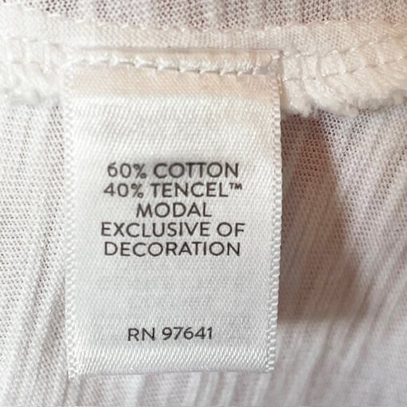 J. Jill Embroidered V-Neck Tunic Length Tank, White with Blue Trim, Size Medium - Picture 5 of 5